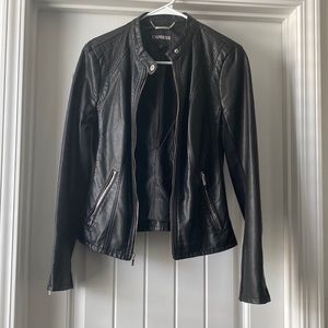 Black Express leather jacket. size medium